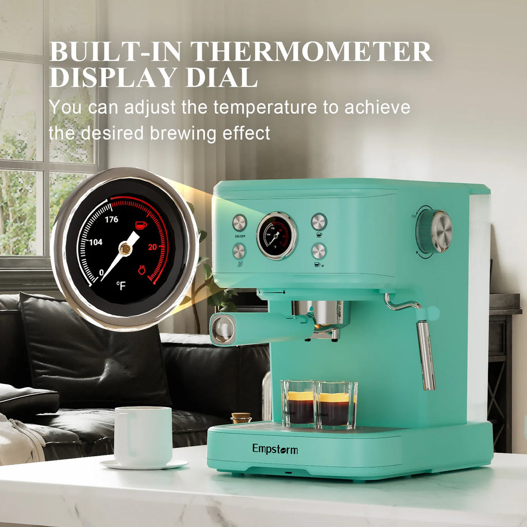 🩵 Blue 3-in-1 Espresso Machine — 20 Bar Power