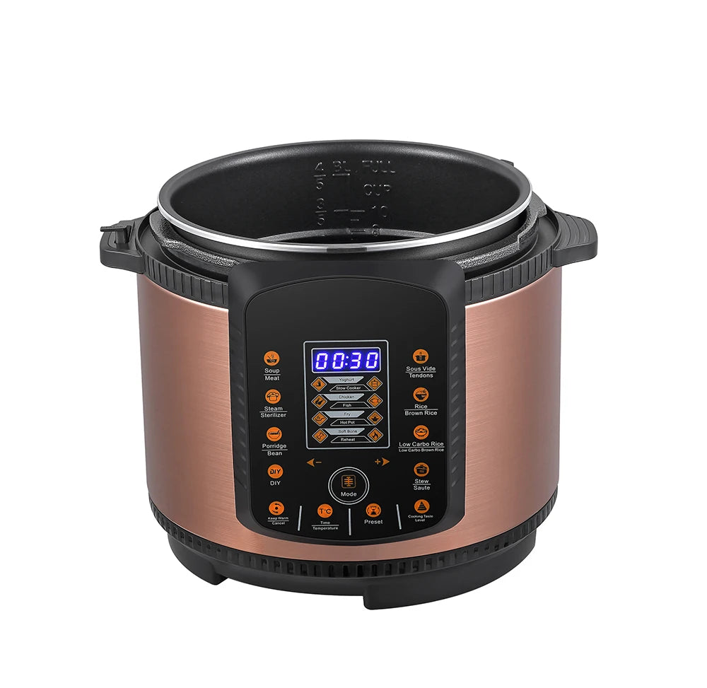 4L Stainless Steel Electric Pressure Cooker with LED Display