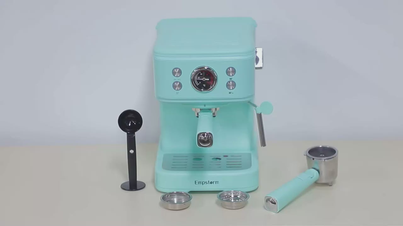 🩵 Blue 3-in-1 Espresso Machine — 20 Bar Power